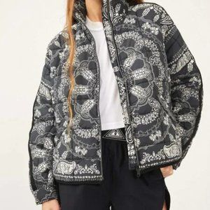 Free People Pippa Packable Puffer Jacket - Bandana Print